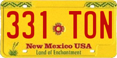 NM license plate 331TON
