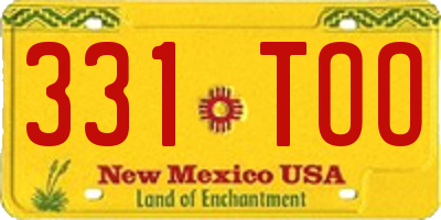 NM license plate 331TOO