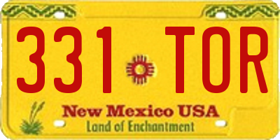 NM license plate 331TOR