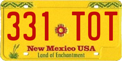 NM license plate 331TOT