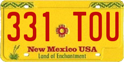 NM license plate 331TOU