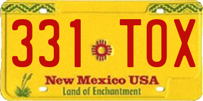 NM license plate 331TOX
