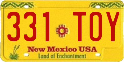 NM license plate 331TOY