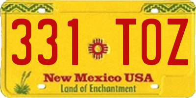 NM license plate 331TOZ