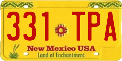 NM license plate 331TPA