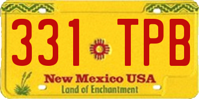 NM license plate 331TPB