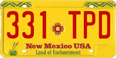 NM license plate 331TPD