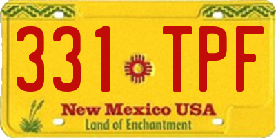 NM license plate 331TPF