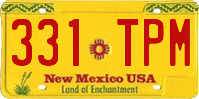 NM license plate 331TPM