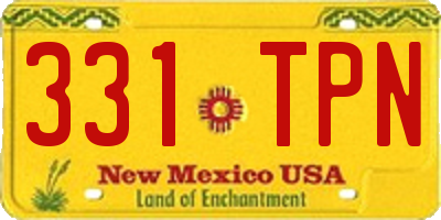 NM license plate 331TPN