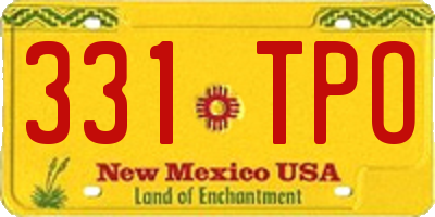 NM license plate 331TPO