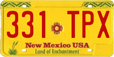 NM license plate 331TPX