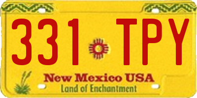 NM license plate 331TPY