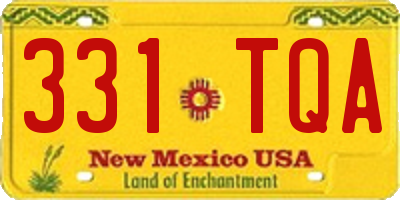NM license plate 331TQA