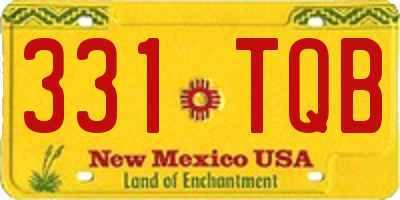 NM license plate 331TQB