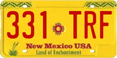 NM license plate 331TRF