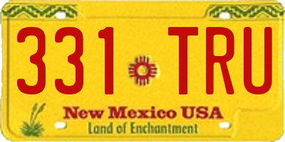 NM license plate 331TRU