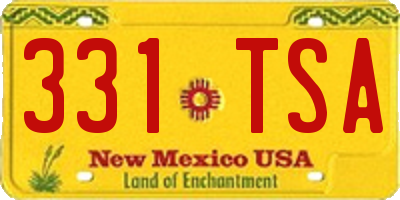 NM license plate 331TSA