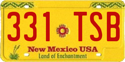 NM license plate 331TSB