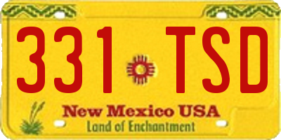 NM license plate 331TSD