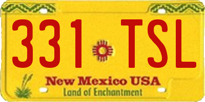 NM license plate 331TSL