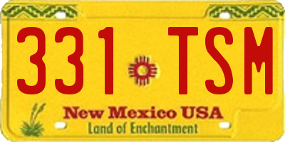 NM license plate 331TSM