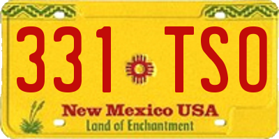 NM license plate 331TSO