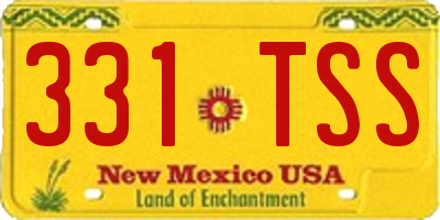 NM license plate 331TSS