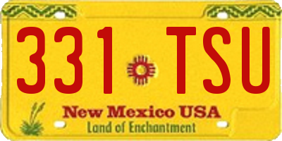 NM license plate 331TSU
