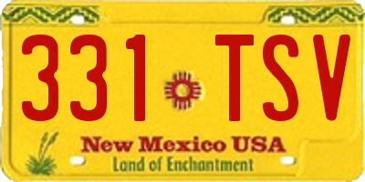 NM license plate 331TSV