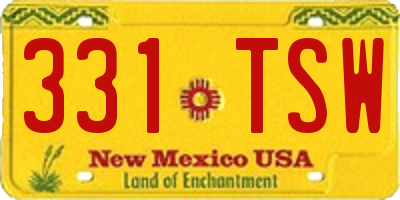 NM license plate 331TSW