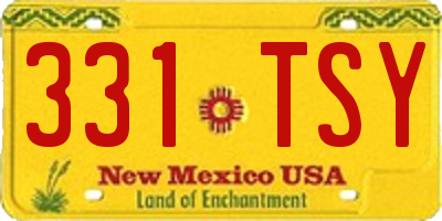 NM license plate 331TSY
