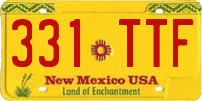 NM license plate 331TTF