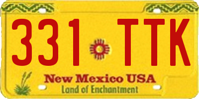 NM license plate 331TTK