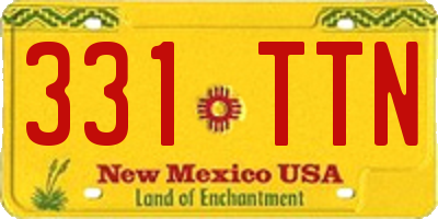 NM license plate 331TTN