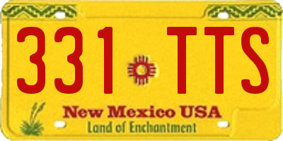 NM license plate 331TTS