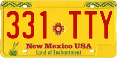 NM license plate 331TTY