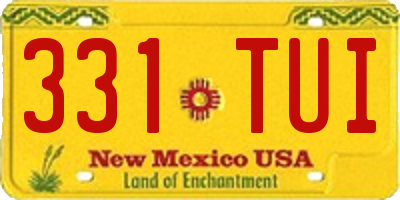 NM license plate 331TUI