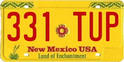 NM license plate 331TUP