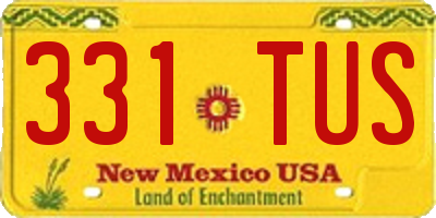 NM license plate 331TUS