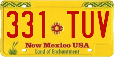 NM license plate 331TUV
