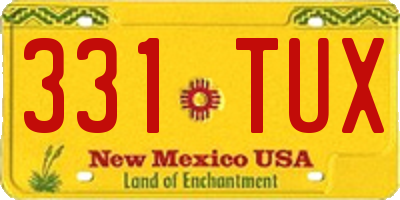 NM license plate 331TUX