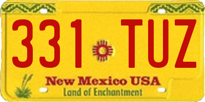 NM license plate 331TUZ