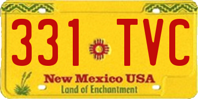 NM license plate 331TVC
