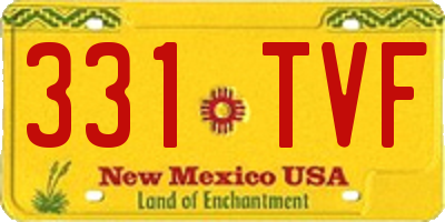 NM license plate 331TVF