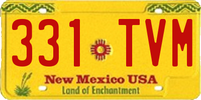 NM license plate 331TVM