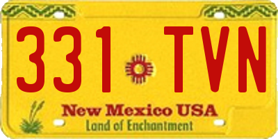 NM license plate 331TVN