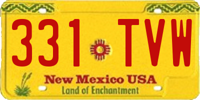 NM license plate 331TVW