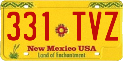 NM license plate 331TVZ
