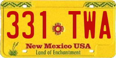 NM license plate 331TWA
